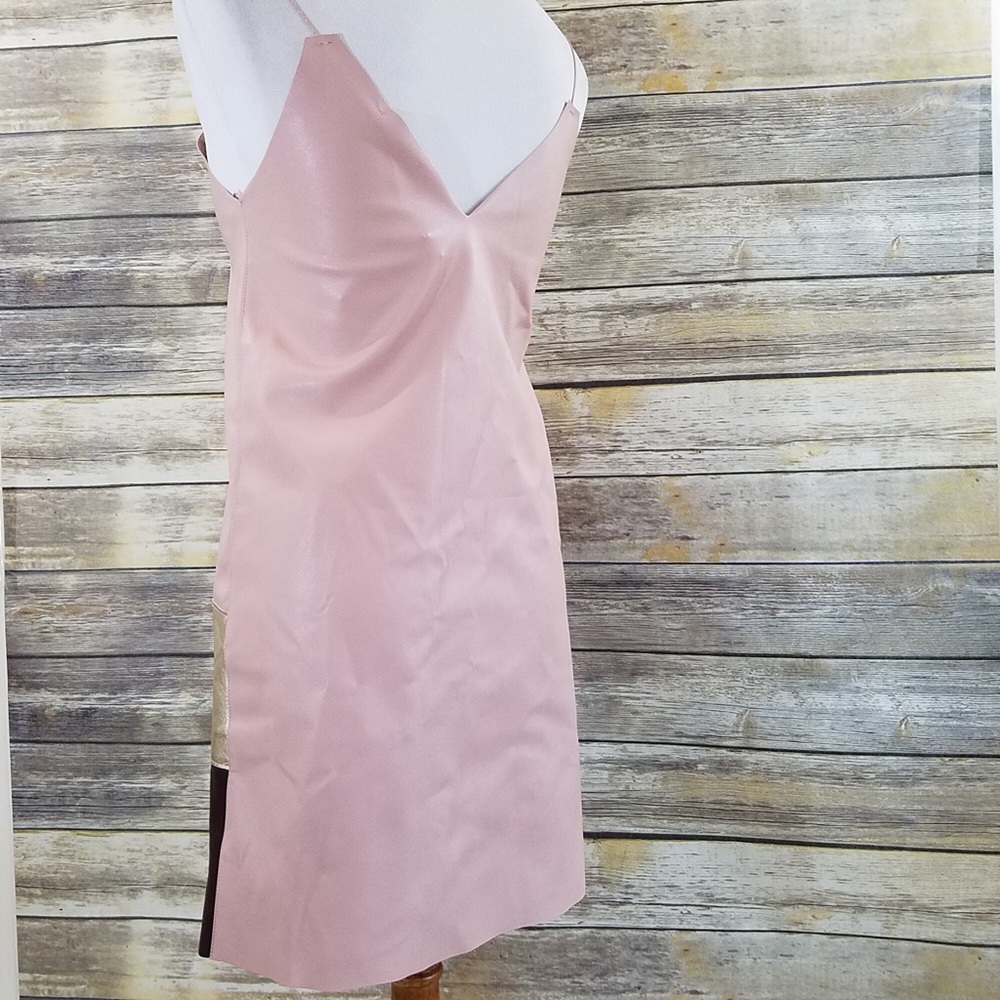 NWT Zara Faux Leather Spaghetti Strap Mini Dress - Picture 6 of 8
